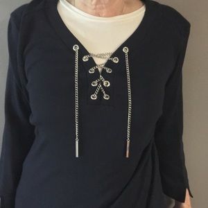 Rafaela navy blue top.